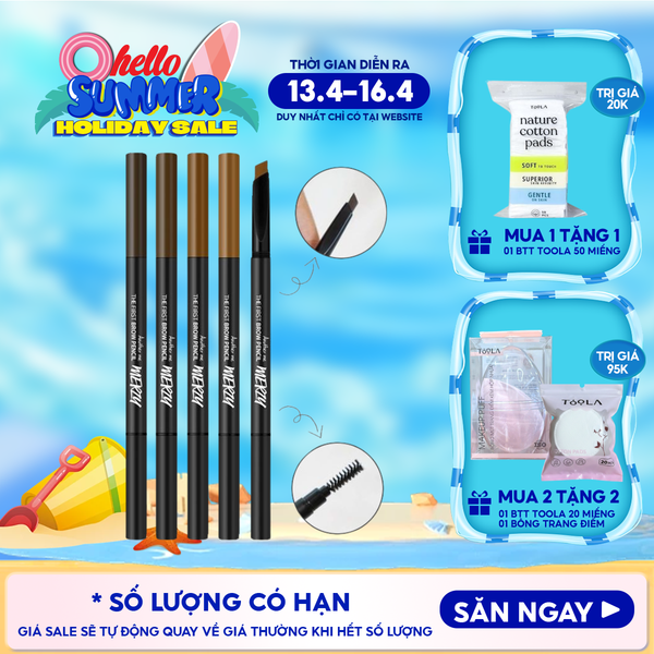  Chì Kẻ Mày Ngang Merzy Sắc Nét, Lâu Trôi The First Brow Pencil 0.3g 