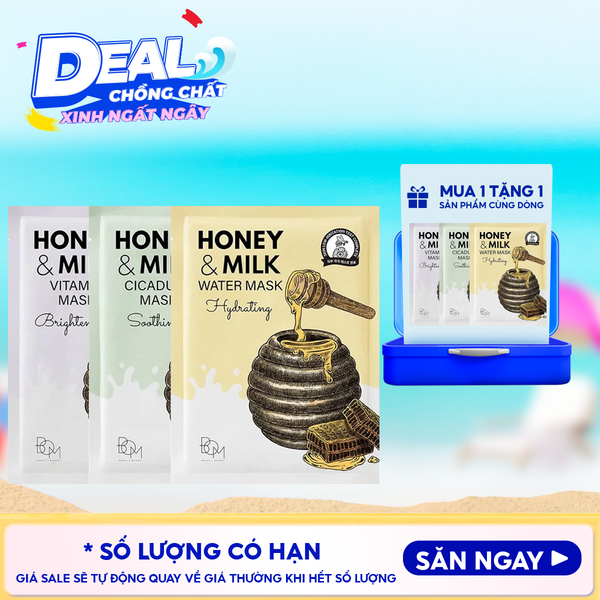  Mặt Nạ B.O.M Dưỡng Ẩm, Hỗ Trợ Làm Sáng, Làm Dịu Da Honey And Milk Mask 25g 