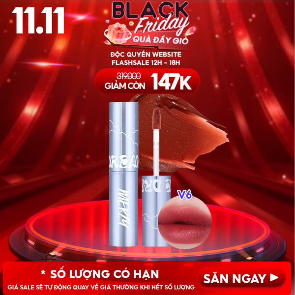  [NEW][V6 PUFFER] Son Kem Lì Merzy Bền Màu, Lâu Trôi The First Velvet Tint 