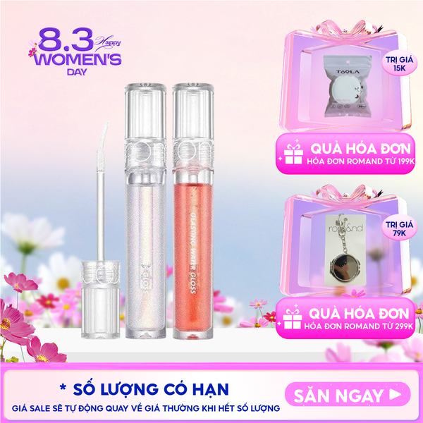  Son Tint Bóng Romand Hàn Quốc Lâu Trôi, Căng Mọng Đôi Môi Glasting Water Gloss 4.3g 