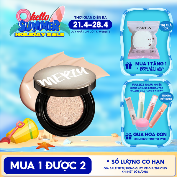  Phấn Nước Che Phủ Hoàn Hảo, Lớp Nền Căng Bóng, Lâu Trôi Merzy The First Cushion Glow SPF 50+/PA+++ 13g 