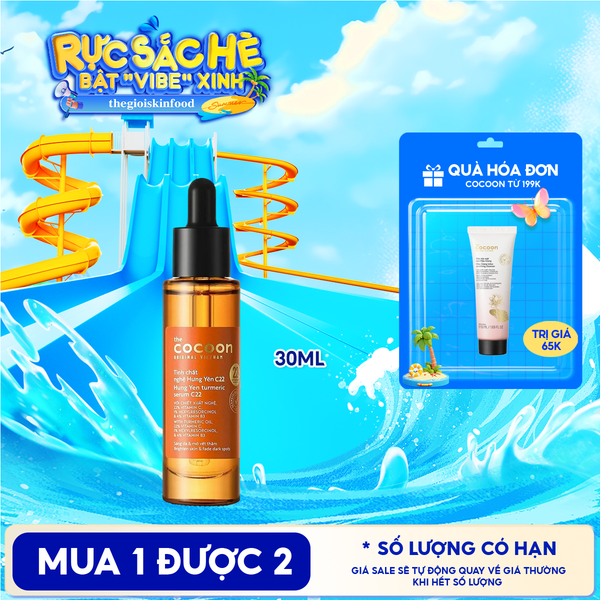  Serum Cocoon Hỗ Trợ Làm Sáng, Mờ Thâm Chiết Xuất Nghệ Hưng Yên Cocoon Hung Yen Turmeric Serum c22 Vitamin C 30ml 