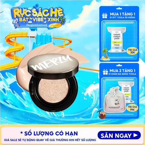 Phấn Nước Che Phủ Hoàn Hảo, Lớp Nền Căng Bóng, Lâu Trôi Merzy The First Cushion Glow SPF 50+/PA+++ 13g