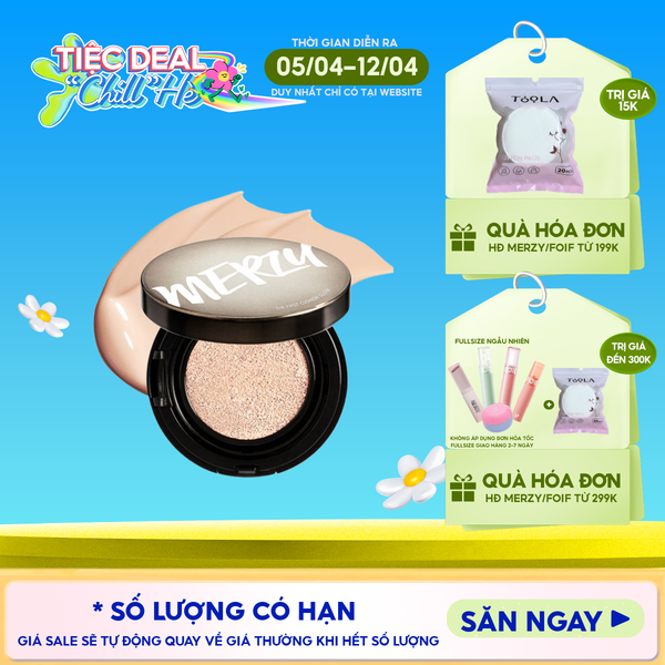 Phấn Nước Che Phủ Hoàn Hảo, Lớp Nền Căng Bóng, Lâu Trôi Merzy The First Cushion Glow SPF 50+/PA+++ 13g 