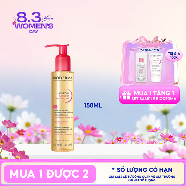 Dầu Tẩy Trang Bioderma Làm Sạch Sâu Sensibio Micellar Cleansing Oil 150ml 