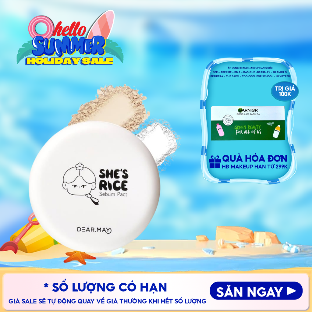 Phấn Phủ Dearmay Dạng Nén Kiềm Dầu She'S Rice Sebum Pact 12g