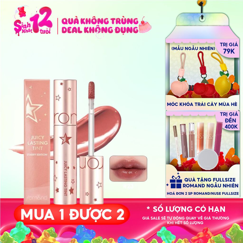 [Juicy Lasting Tint Starry Edition - Màu 23] Son Tint Lì Romand Juicy Lasting Tint Starry Edition 5.5g