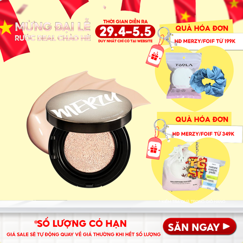Phấn Nước Che Phủ Hoàn Hảo, Lớp Nền Căng Bóng, Lâu Trôi Merzy The First Cushion Glow SPF 50+/PA+++ 13g