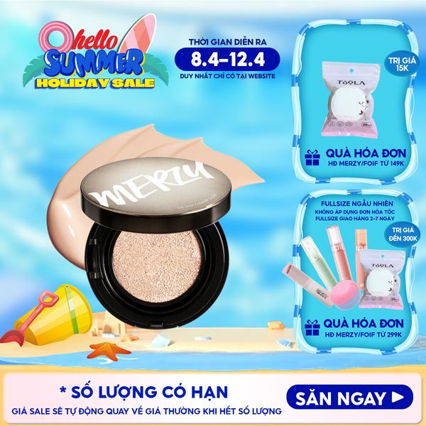  Phấn Nước Che Phủ Hoàn Hảo, Lớp Nền Căng Bóng, Lâu Trôi Merzy The First Cushion Glow SPF 50+/PA+++ 13g 