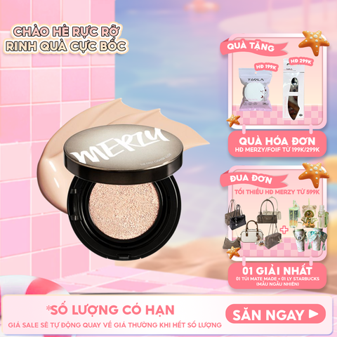 Phấn Nước Che Phủ Hoàn Hảo, Lớp Nền Căng Bóng, Lâu Trôi Merzy The First Cushion Glow SPF 50+/PA+++ 13g