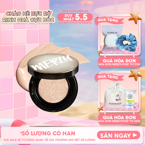 Phấn Nước Che Phủ Hoàn Hảo, Lớp Nền Căng Bóng, Lâu Trôi Merzy The First Cushion Glow SPF 50+/PA+++ 13g