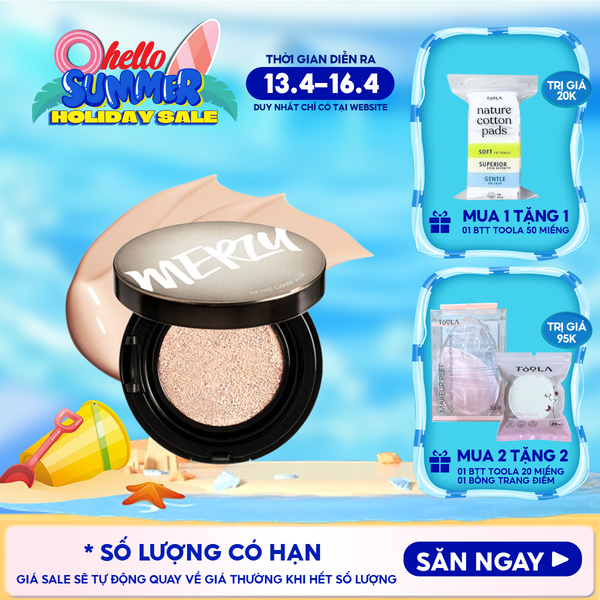 Phấn Nước Che Phủ Hoàn Hảo, Lớp Nền Căng Bóng, Lâu Trôi Merzy The First Cushion Glow SPF 50+/PA+++ 13g 