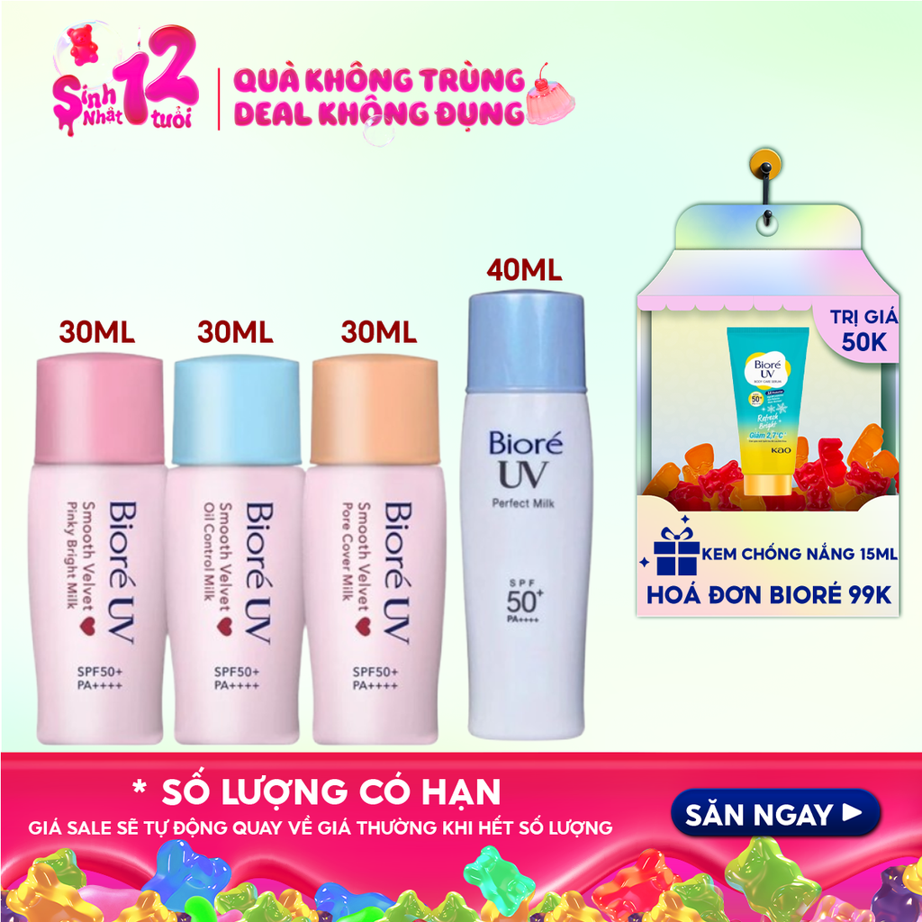 Kem Chống Nắng Dạng Sữa Bioré UV SPF50+ /PA++++