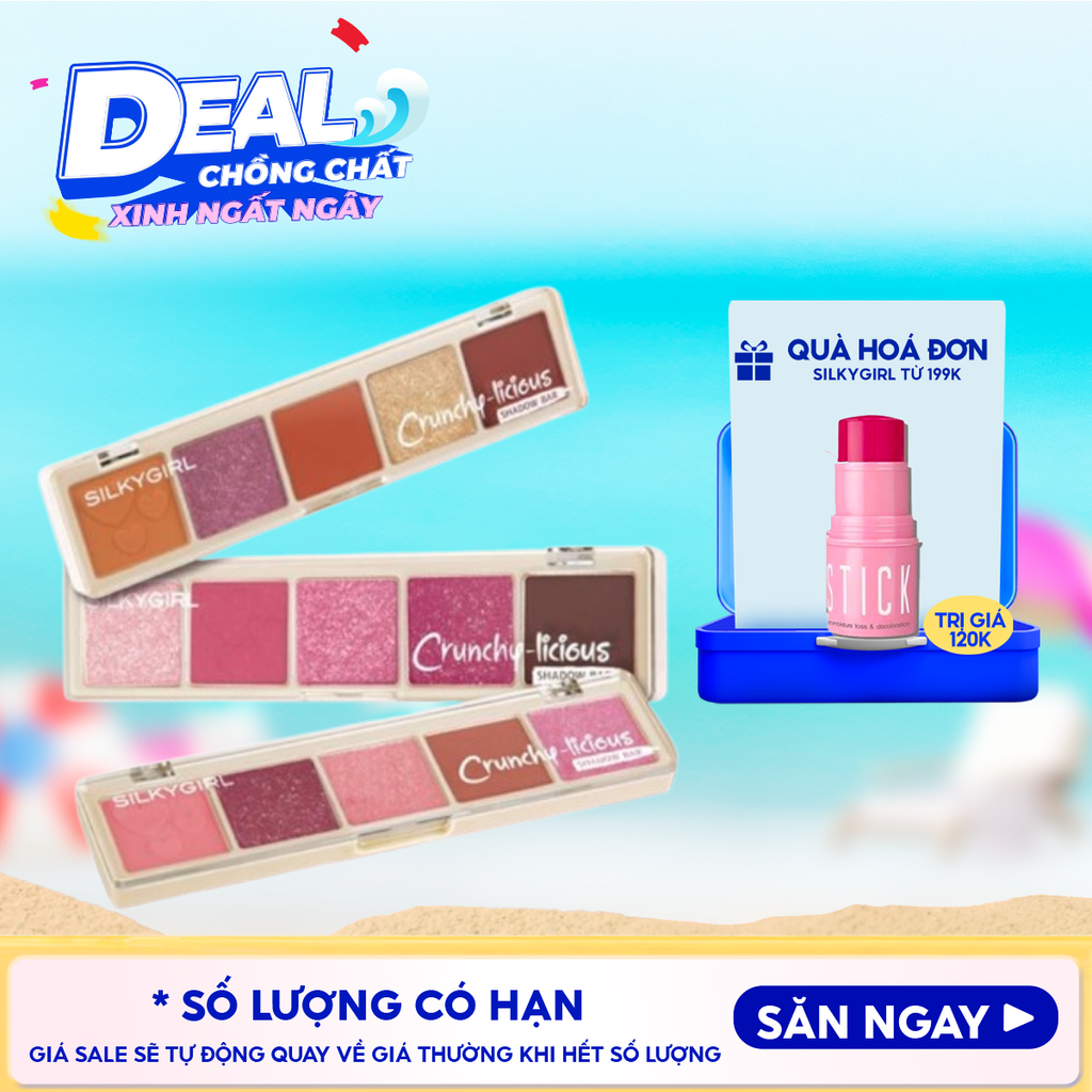 Bảng Phấn Mắt Silkygirl 5 Ô Màu Crunchy-Licious Shadow Bar 10g