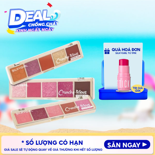  Bảng Phấn Mắt Silkygirl 5 Ô Màu Crunchy-Licious Shadow Bar 10g 