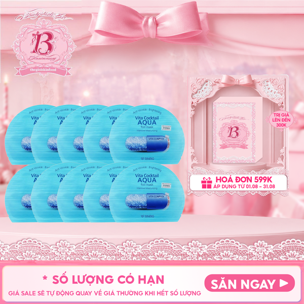  Combo 10 Miếng Mặt Nạ Lá Nguyên Khối BNBG Hỗ Trợ Dưỡng Trắng, Cấp Ẩm Vita Cocktail Foil Mask 30ml 