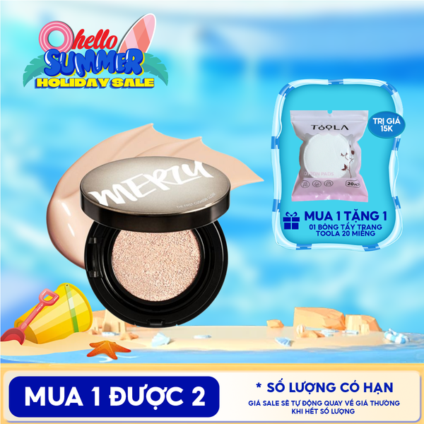  Phấn Nước Che Phủ Hoàn Hảo, Lớp Nền Căng Bóng, Lâu Trôi Merzy The First Cushion Glow SPF 50+/PA+++ 13g 