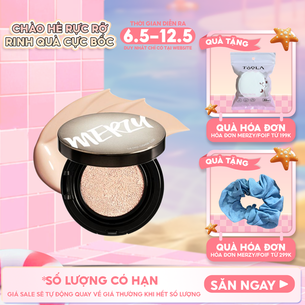  Phấn Nước Che Phủ Hoàn Hảo, Lớp Nền Căng Bóng, Lâu Trôi Merzy The First Cushion Glow SPF 50+/PA+++ 13g 