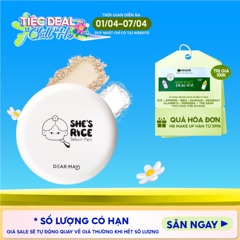 Phấn Phủ Dearmay Dạng Nén Kiềm Dầu She'S Rice Sebum Pact 12g