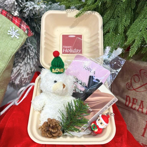  Hộp Quà Giáng Sinh: Son Merzy + Kẹp Tóc Ngẫu Nhiên + Set Quà Gấu + Hộp Bã Mía 