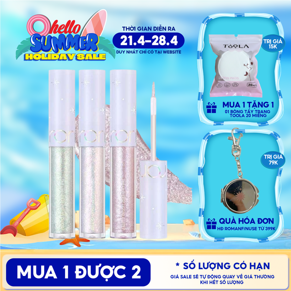  Gel Nhũ Mắt Romand Lấp Lánh, Bền Màu, Lâu Trôi The Universe Liquid Glitter 2g 