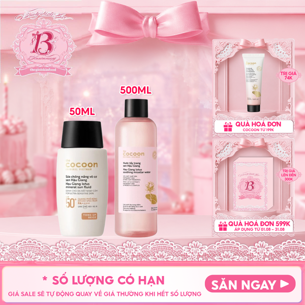  Nước Tẩy Trang Cocoon Sen Hậu Giang Lotus Soothing Micellar Water 