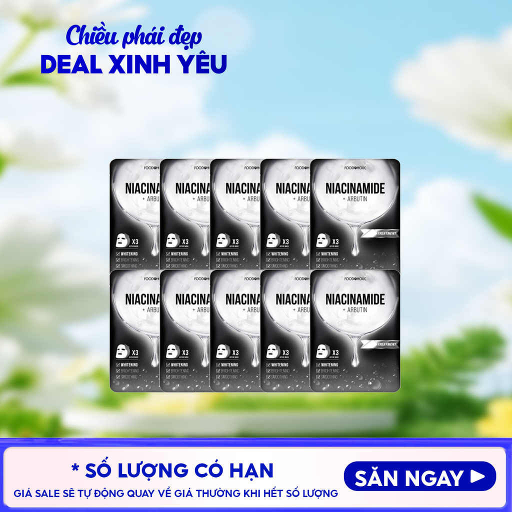 Combo 10 Miếng Mặt Nạ Foodaholic Dưỡng Ẩm, Hỗ Trợ Dưỡng Trắng, Cải Thiện Nếp Nhăn, Phục Hồi Da Sâu Ample Mask 23ml