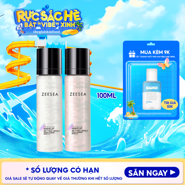  Xịt Khóa Nền Zeesea Tạo Hiệu Ứng Căng Bóng, Lâu Trôi Lasting Makeup Settting Spray 100ml 