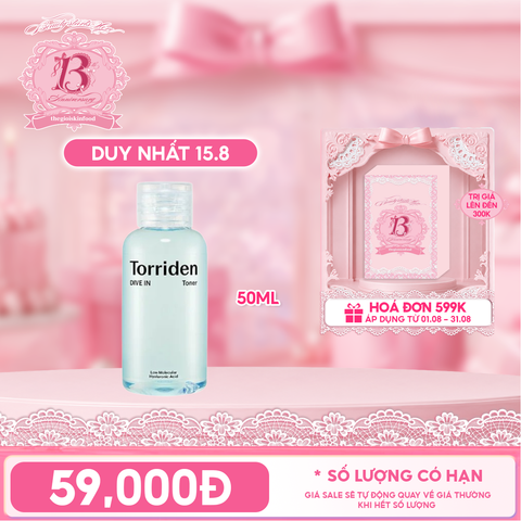 Nước Hoa Hồng Torriden Dưỡng Ẩm, Làm Dịu Da Dive-In Low Molecular Hyaluronic Acid Toner 50ml