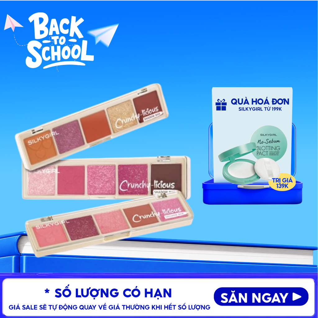Bảng Phấn Mắt Silkygirl 5 Ô Màu Crunchy-Licious Shadow Bar 10g