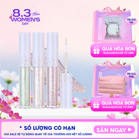 Gel Nhũ Mắt Romand Lấp Lánh, Bền Màu, Lâu Trôi The Universe Liquid Glitter 2g
