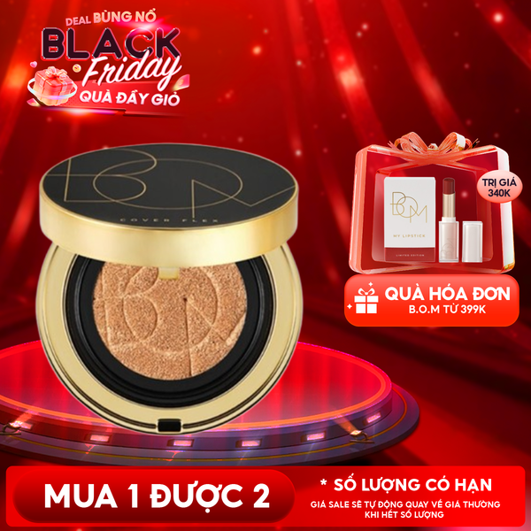  Phấn Nước  B.O.M Trang Điểm Che Phủ Tốt, Khuyết Điểm, Lâu Trôi Cover Flex Cushion SPF50+/ PA+++ 15g 