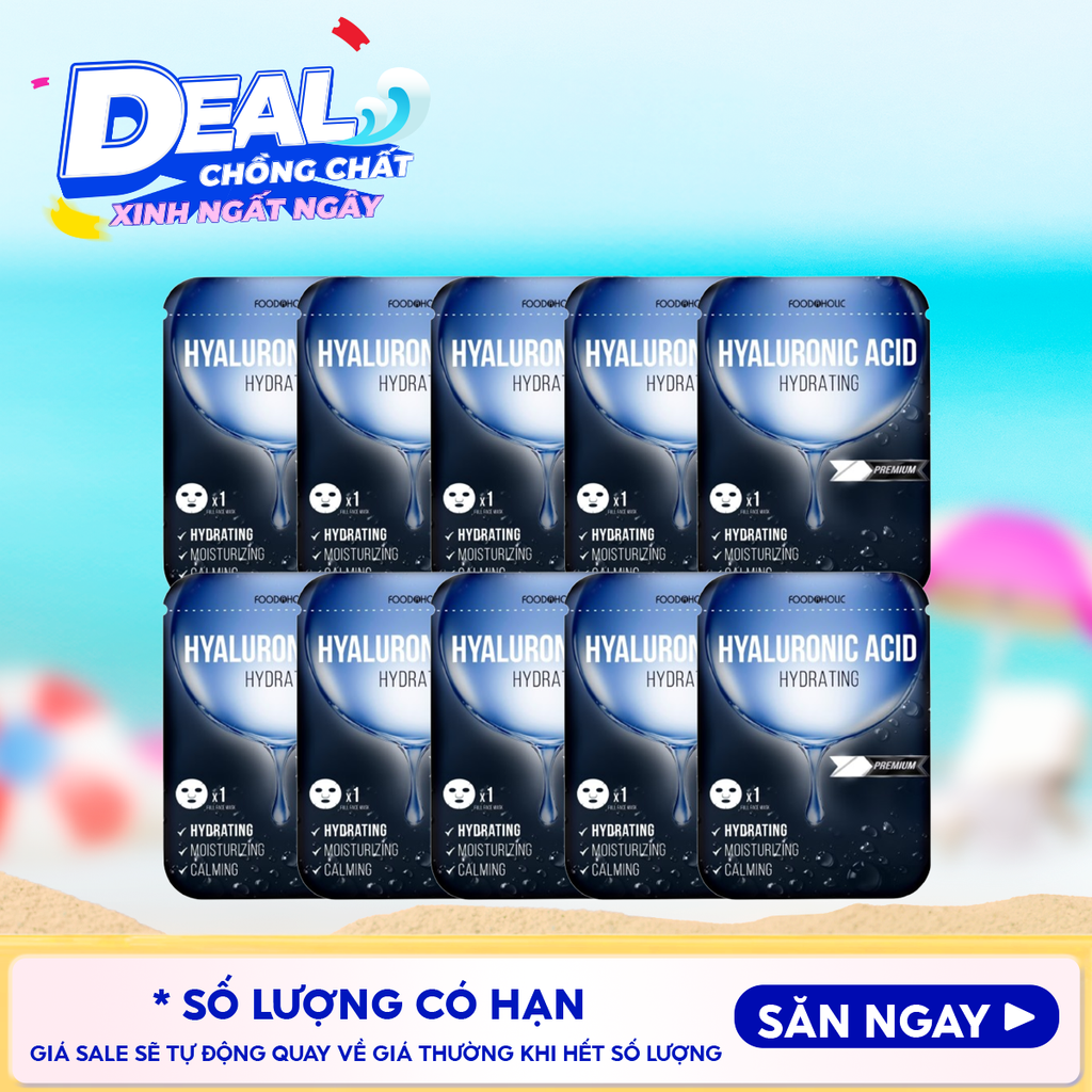 Combo 10 Miếng Mặt Nạ Foodaholic Hỗ Trợ Dưỡng Trắng, Dưỡng Ẩm, Hạn Chế Lão Hóa Mask 23ml