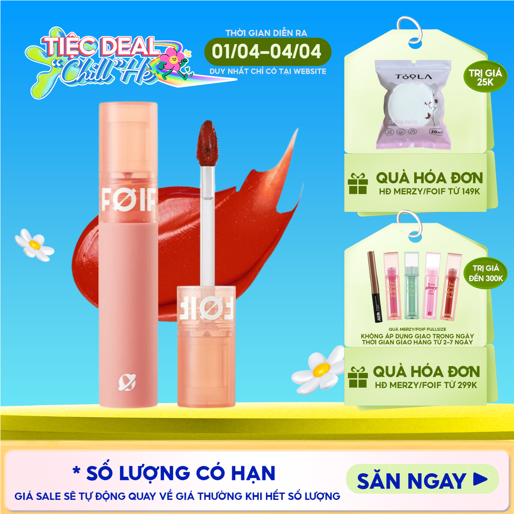 Son Kem Lì Hàn Quốc FOIF Thuần Chay, Mịn Mượt Lâu Trôi Daily Velvet Tint