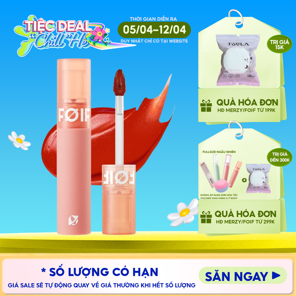  Son Kem Lì Hàn Quốc FOIF Thuần Chay, Mịn Mượt Lâu Trôi Daily Velvet Tint 