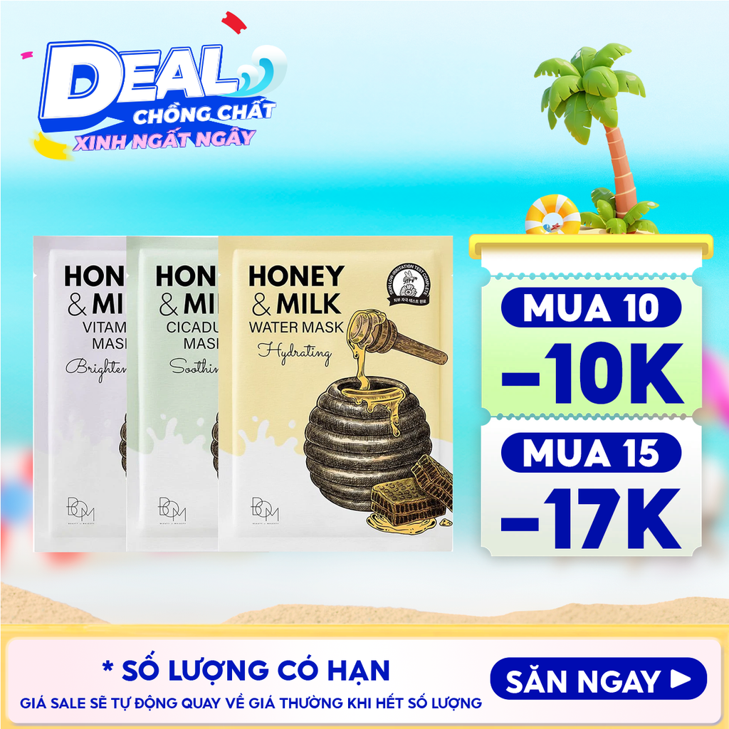 Mặt Nạ B.O.M Dưỡng Ẩm, Hỗ Trợ Làm Sáng, Làm Dịu Da Honey And Milk Mask 25g