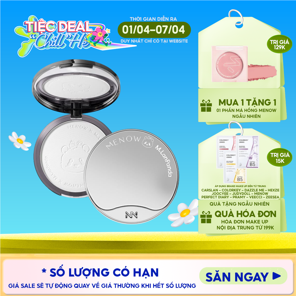 Phấn Phủ MENOW x MENGLAN PANDA Dạng Nén Velvet Mist Complexion Powder 21g