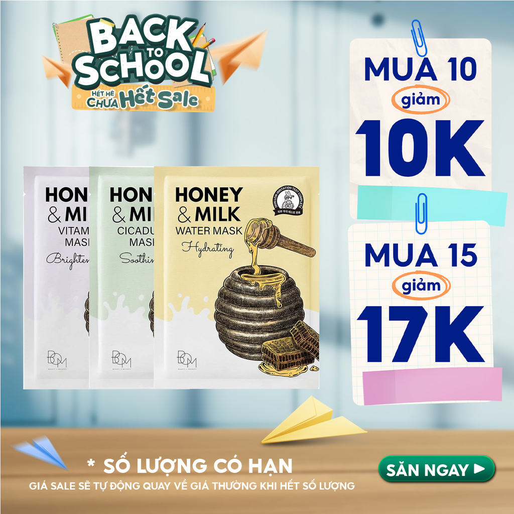 Mặt Nạ B.O.M Dưỡng Ẩm, Hỗ Trợ Làm Sáng, Làm Dịu Da Honey And Milk Mask 25g