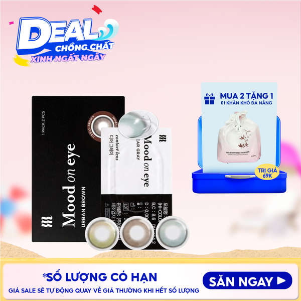  Kính Áp Tròng Merzy Lens Mắt Màu Tự Nhiên, Cao Cấp Hàn Quốc Mood On Eye Contact Lens 