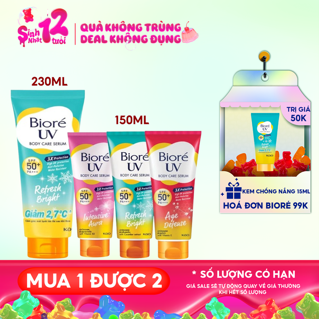 Serum Dưỡng Thể Chống Nắng Bioré Kháng Bụi UV Anti-Pollution Body Care SPF50+/PA+++