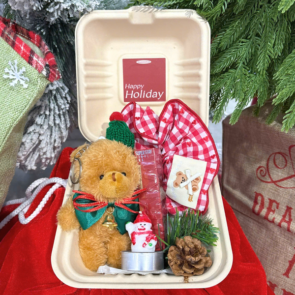  Hộp Quà Giáng Sinh: Son Maybelline + Kẹp Tóc Ngẫu Nhiên + Set Quà Gấu + Hộp Bã Mía 