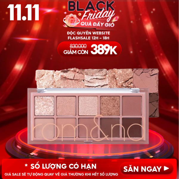  [NEW][Màu 00 - 13] Bảng Phấn Mắt 10 Ô Siêu Lấp Lánh Romand Better Than Eye Palette 