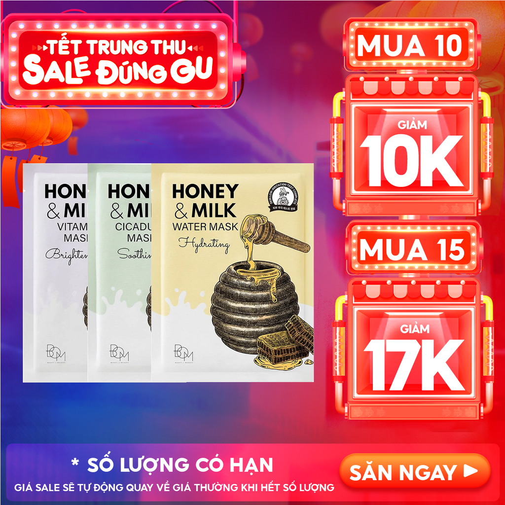 Mặt Nạ B.O.M Dưỡng Ẩm, Hỗ Trợ Làm Sáng, Làm Dịu Da Honey And Milk Mask 25g