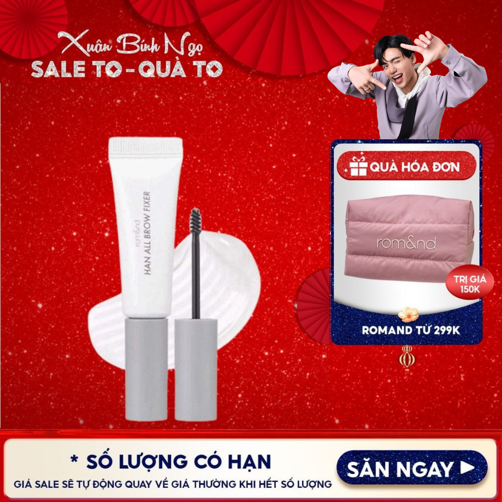 Gel Trong Suốt Cố Định Lông Mày Romand Tự Nhiên Han All Brow Fixer - Han All Line 9g