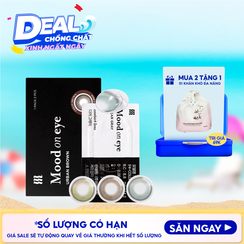 Kính Áp Tròng Merzy Lens Mắt Màu Tự Nhiên, Cao Cấp Hàn Quốc Mood On Eye Contact Lens