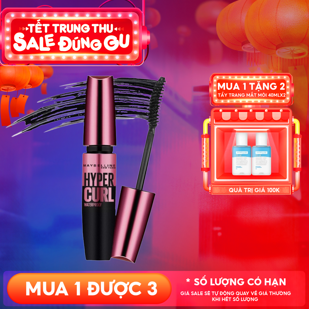 Mascara Làm Dài Và Cong Mi, Không Lem Không Trôi Maybelline The Hyper Curl Mascara 9.2ml