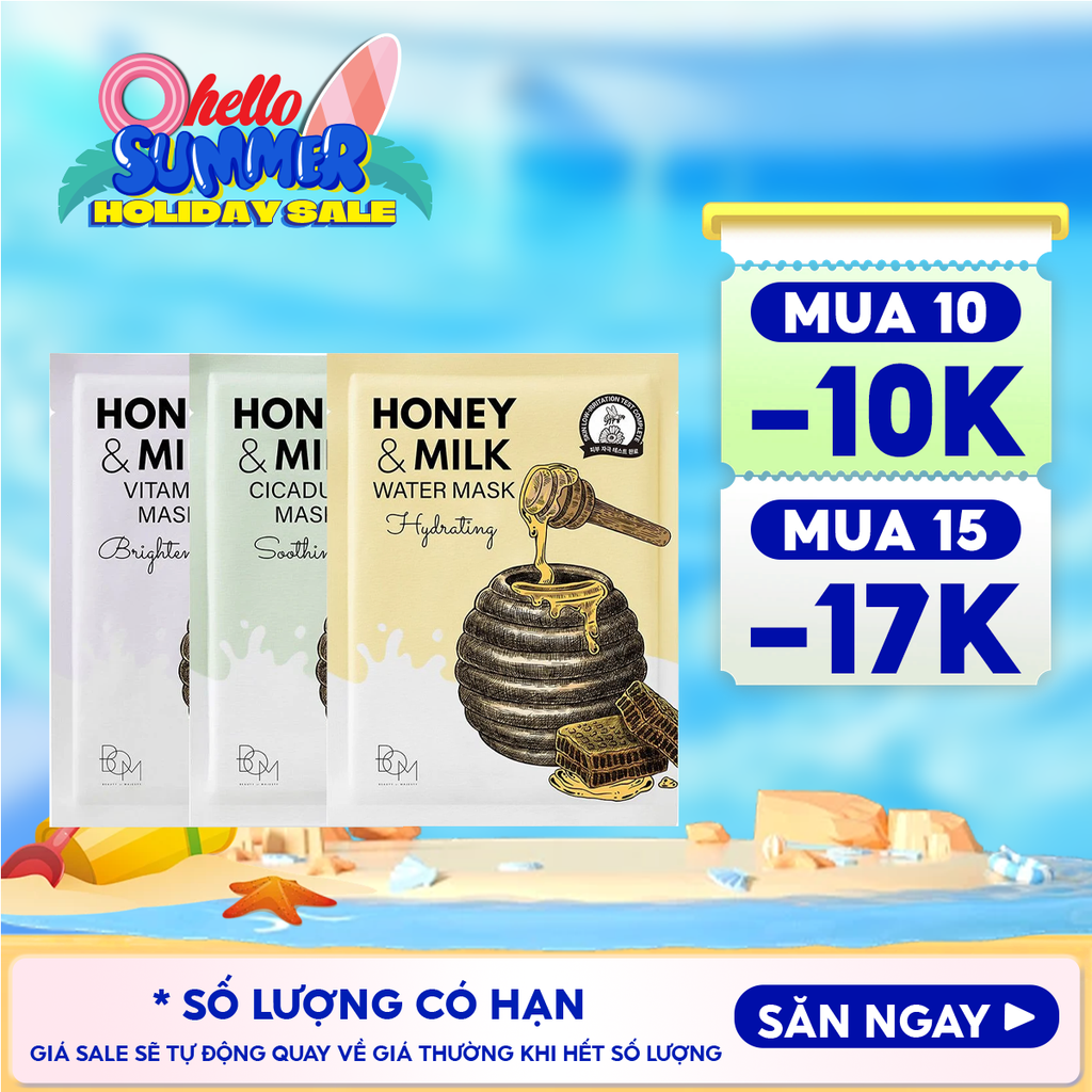 Mặt Nạ B.O.M Dưỡng Ẩm, Hỗ Trợ Làm Sáng, Làm Dịu Da Honey And Milk Mask 25g