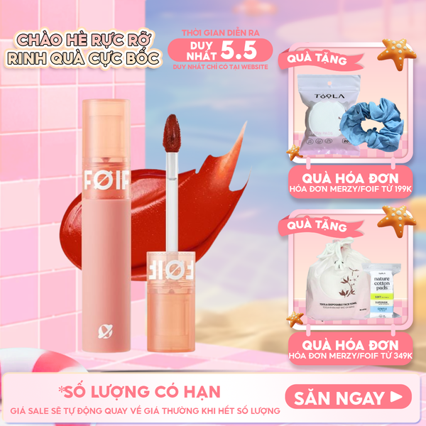  Son Kem Lì Hàn Quốc FOIF Thuần Chay, Mịn Mượt Lâu Trôi Daily Velvet Tint 