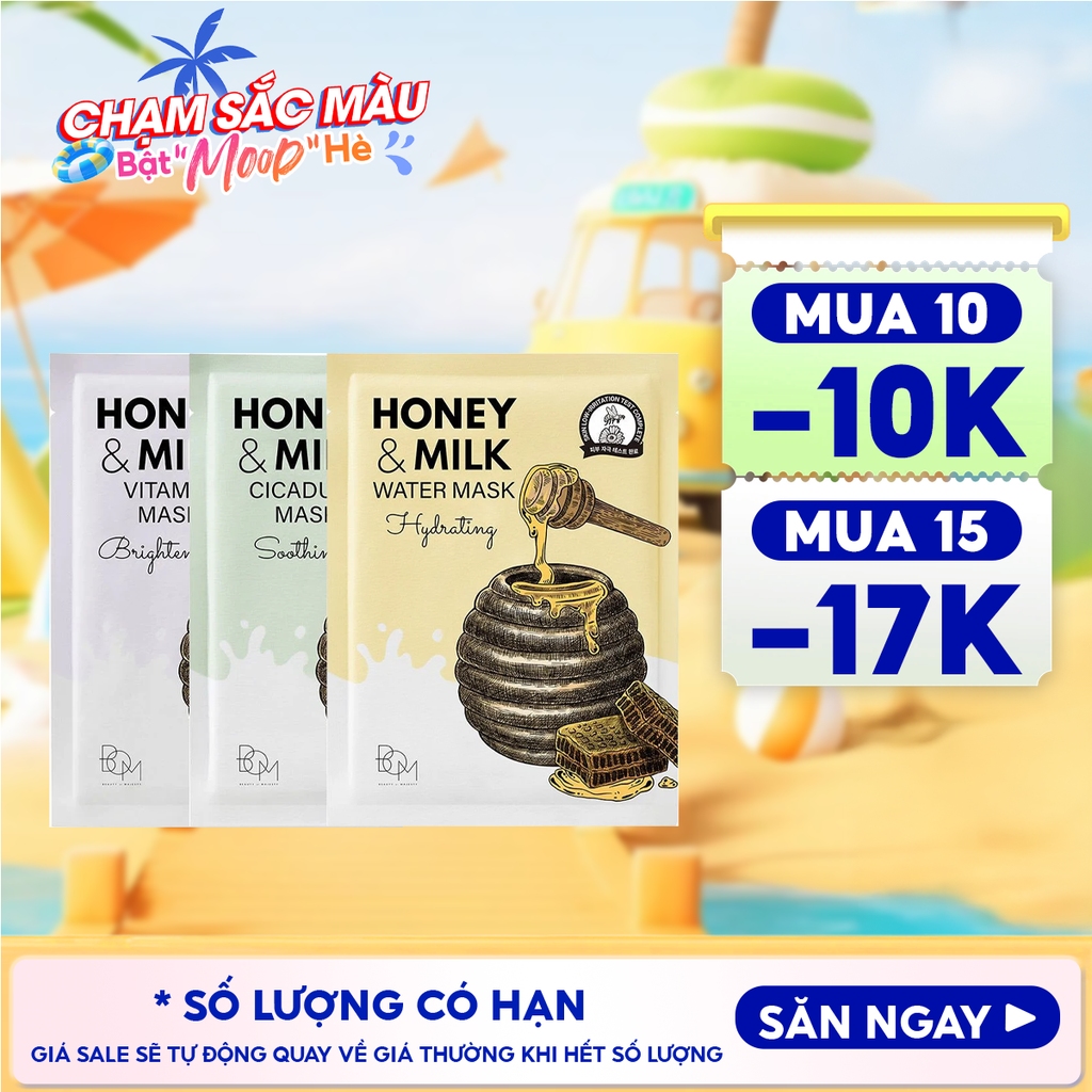 Mặt Nạ B.O.M Dưỡng Ẩm, Hỗ Trợ Làm Sáng, Làm Dịu Da Honey And Milk Mask 25g