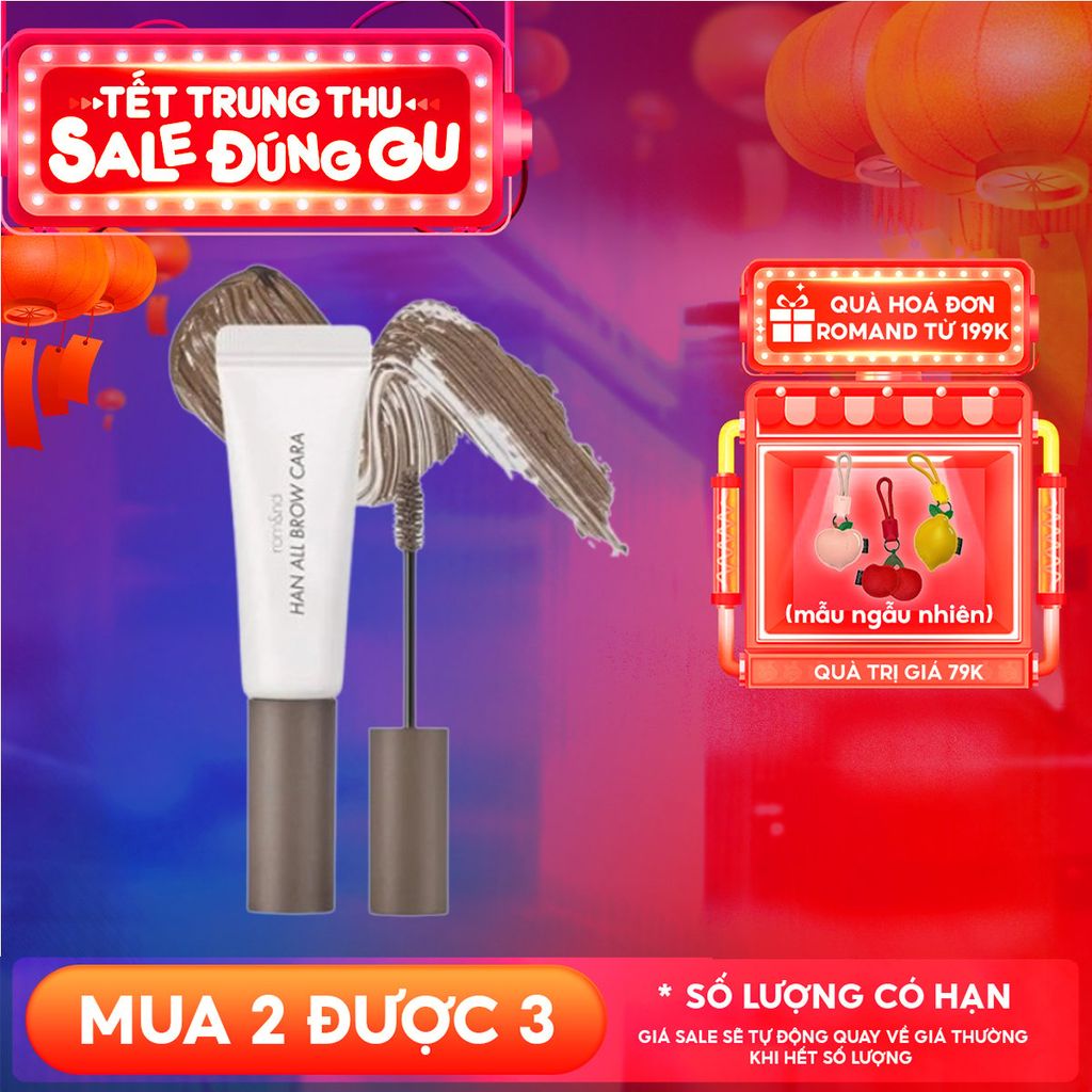 Mascara Chân Mày Romand Siêu Tự Nhiên, Bền Màu, Lâu Trôi Han All Brow Cara 9g